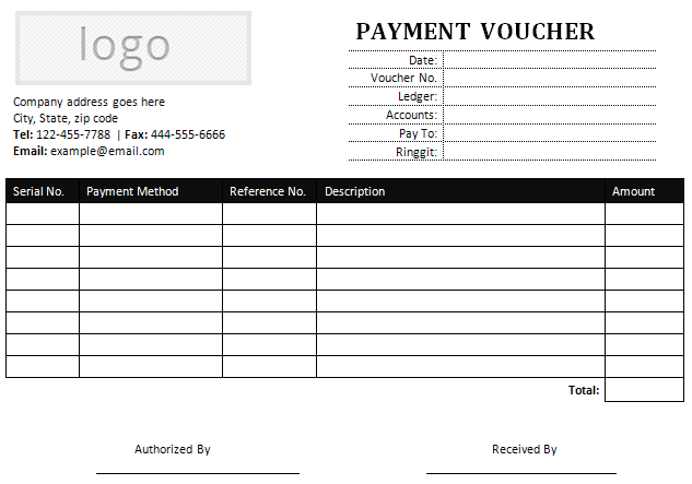 Microsoft Office Payment Voucher Template