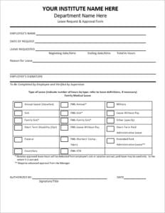 Leave Request Form Template 3 232x300