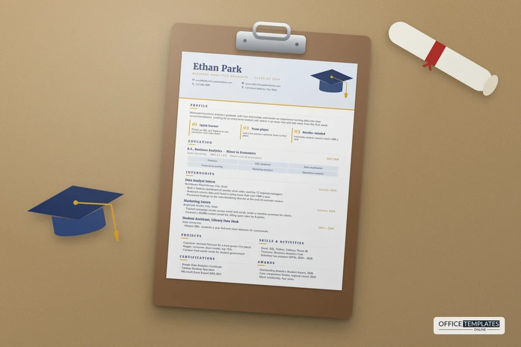 Entry Level Graduate Resume Template