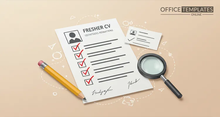 A fresher CV checklist with key items like skills and education marked complete.