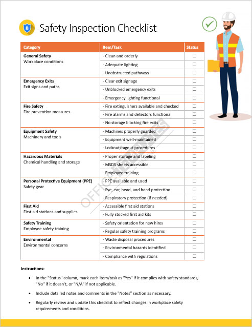 Free Checklist Templates For Word Excel To Do Cleaning Inspection Free Checklist Templates For Word Excel To Do Cleaning Inspection