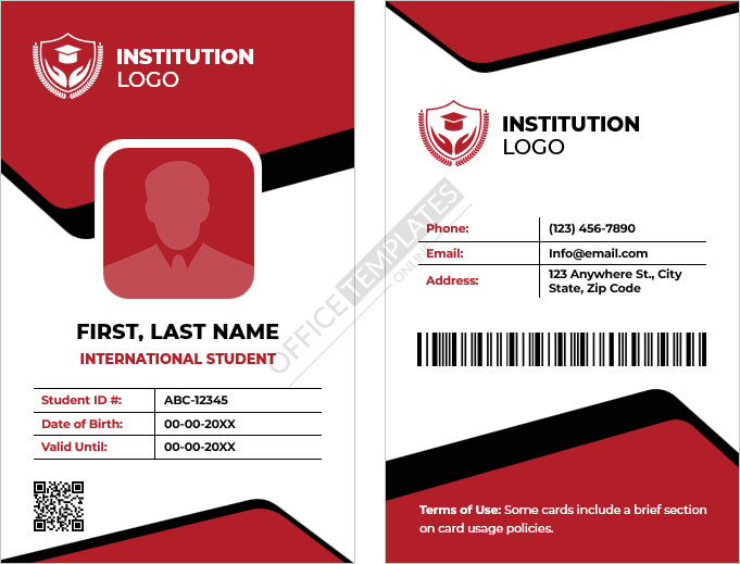 Free ID Card Templates For Word DOCX Employee Student Membership 
