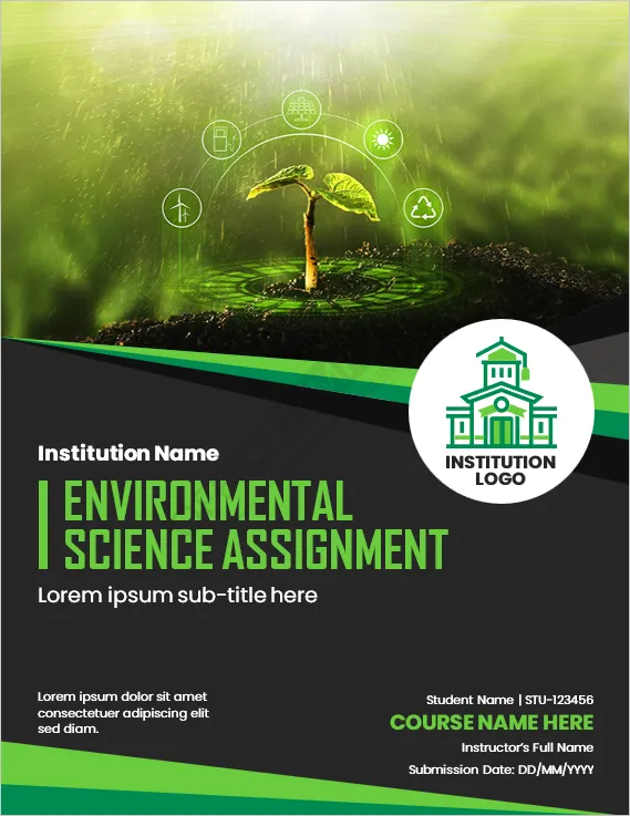Environmental Science Assignment Cover Page Template