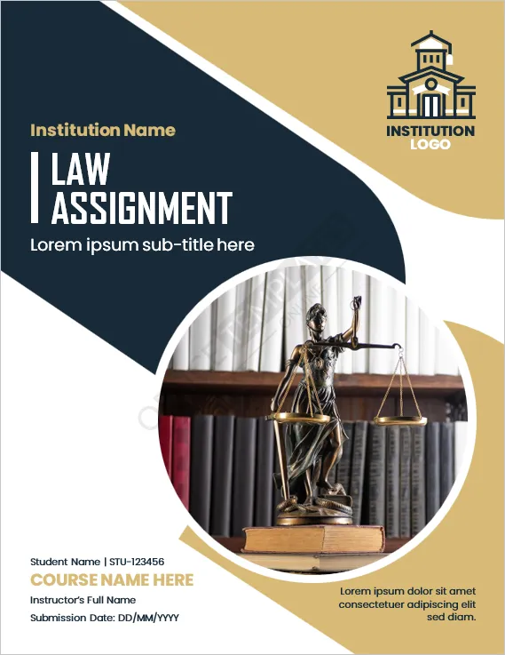 Law Assignment Cover Page Template