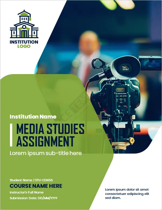 Media Studies Assignment Cover Page Template