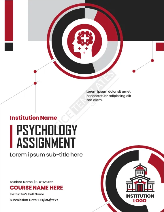 Psychology Assignment Cover Page Template