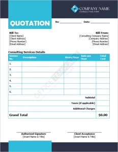 Consulting Services Quotation Template