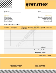 Custom Furniture Quotation Template