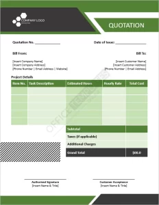 Freelance Project Quotation Template