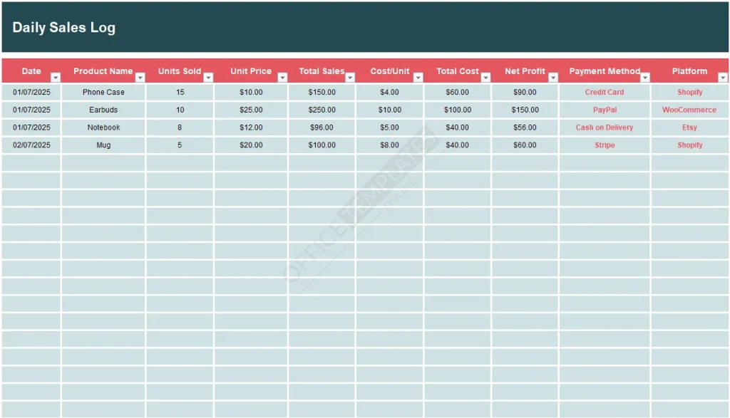 daily-sales-snapshot-template