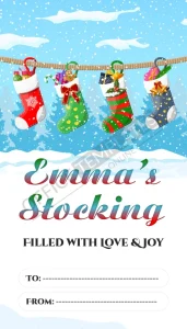 Free Christmas Stocking Gift Tag Template (Word)