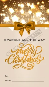 Free Golden Sparkle Christmas Gift Tag Template (Word)