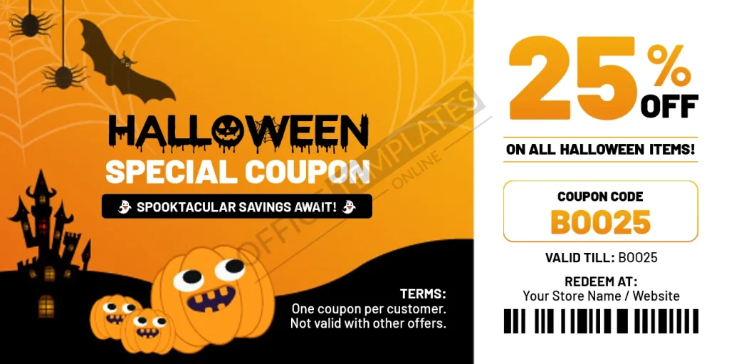 Halloween Coupon Template