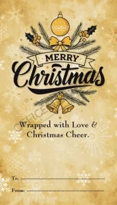 Free Rustic Kraft Paper Christmas Gift Tag Template (Word)