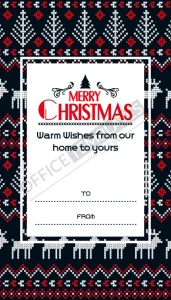 Free Scandinavian Pattern Christmas Gift Tag Template (Word)