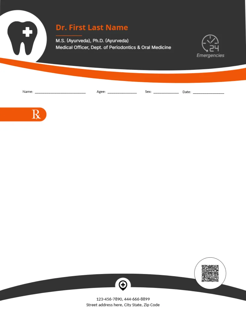 Dentist Prescription Pad design