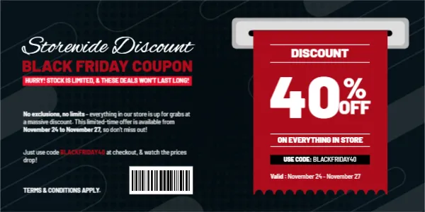 Coupon Template for Black Friday Storewide Discount