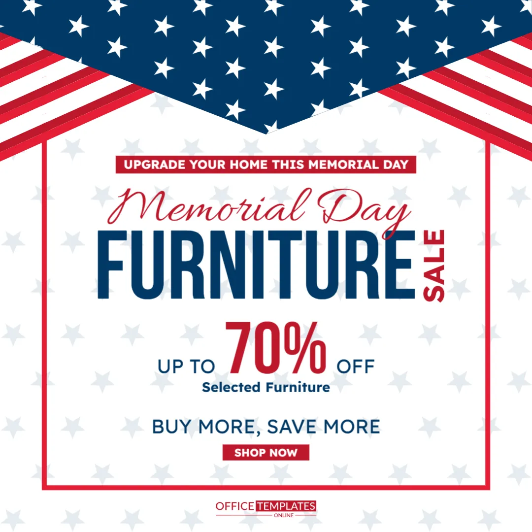 Memorial Day Furniture Sale Promotion Design