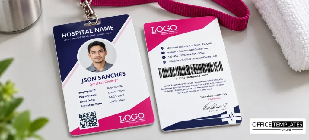 hospital-general-cleaner-id-card-template-editable-staff-id-card-real-life