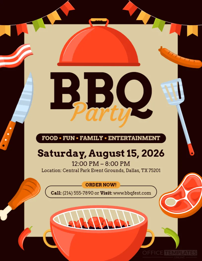 BBQ Event Flyer Template – Editable BBQ Party Flyer Design