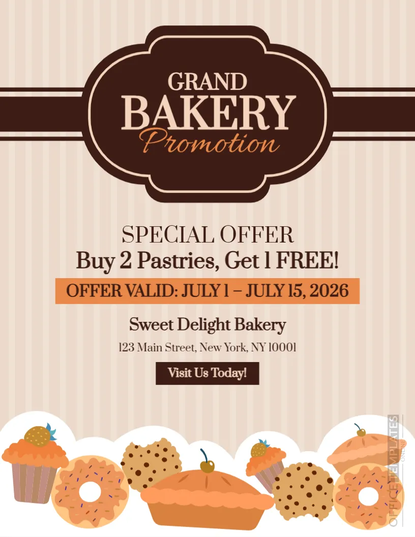 Bakery Promotion Flyer Template – Editable Bakery Sale Flyer Online