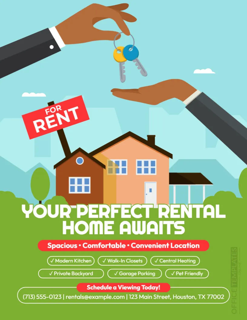 Property For Rent Flyer Template – Editable Rental Property Flyer
