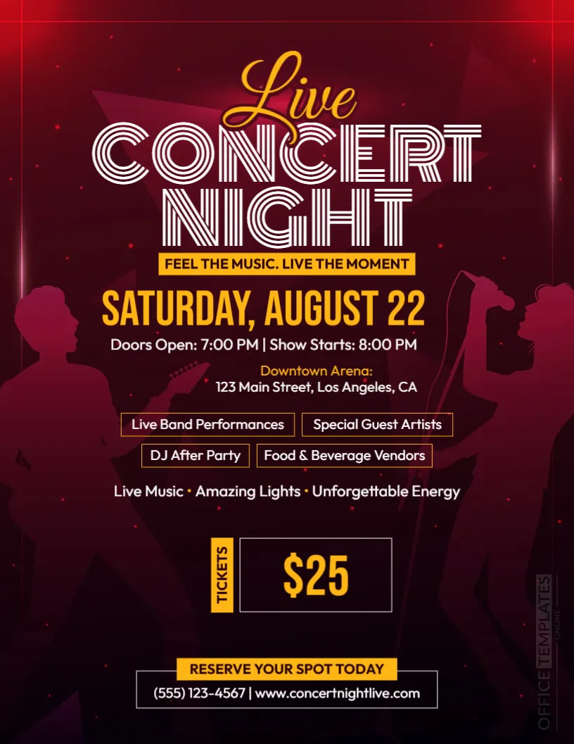 Concert Flyer Template – Editable Live Music Event Flyer