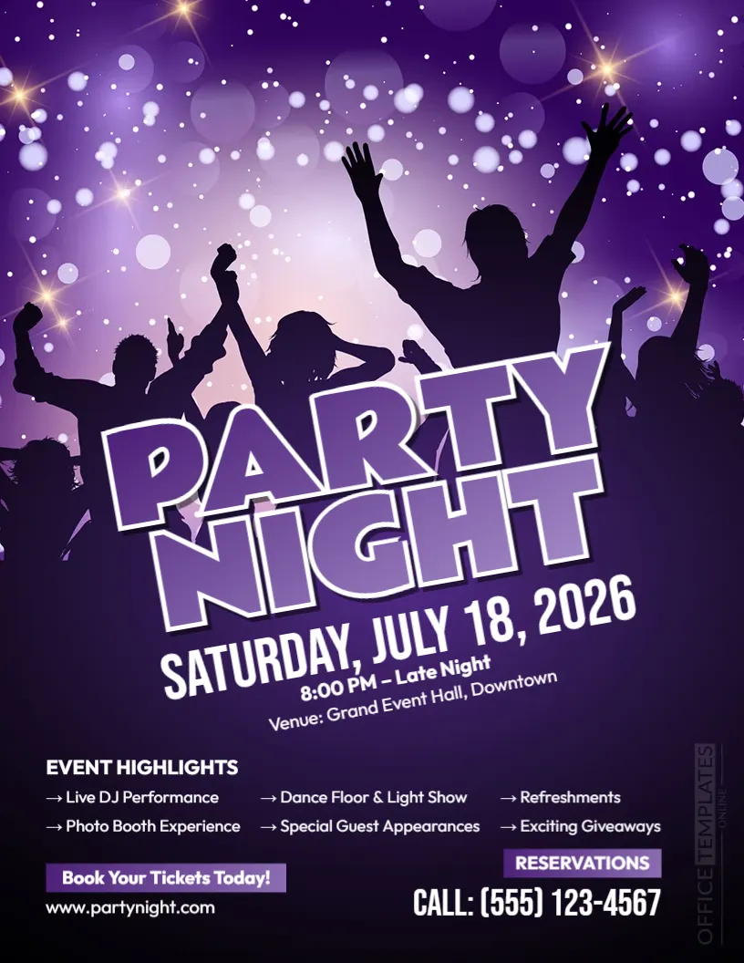Party Flyer Template – Editable Event Promotion Flyer