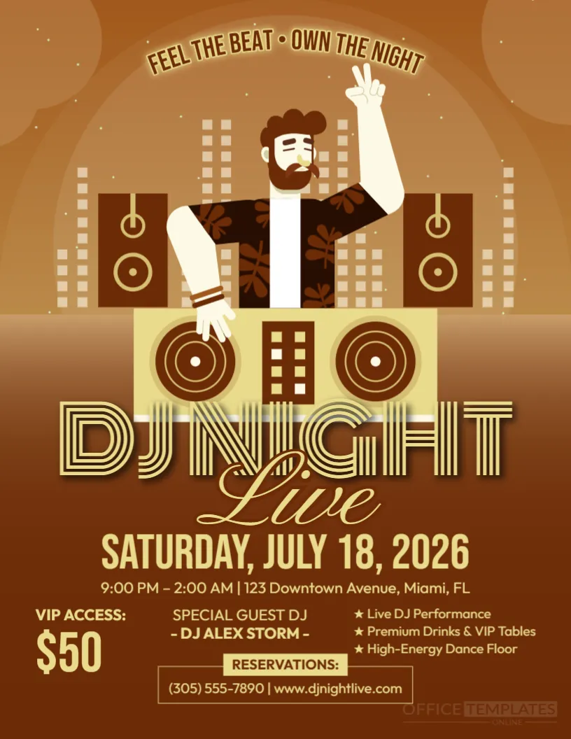 DJ Event Flyer Template – Editable DJ Party Flyer Design