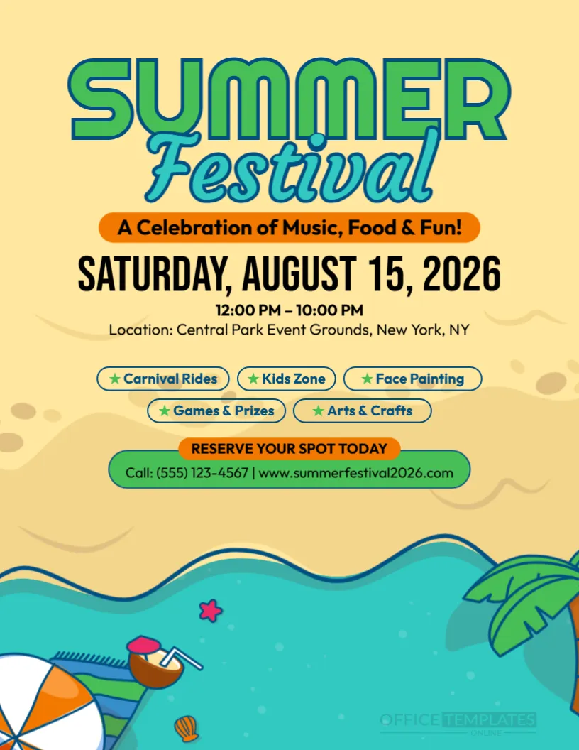 Festival Flyer Template – Editable Event Promotion Flyer