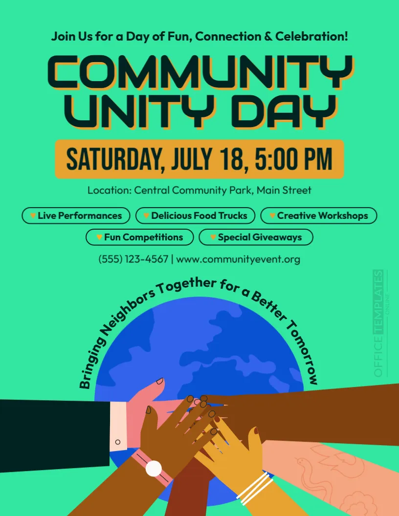 Community Event Flyer Template – Editable Community Gathering Flyer