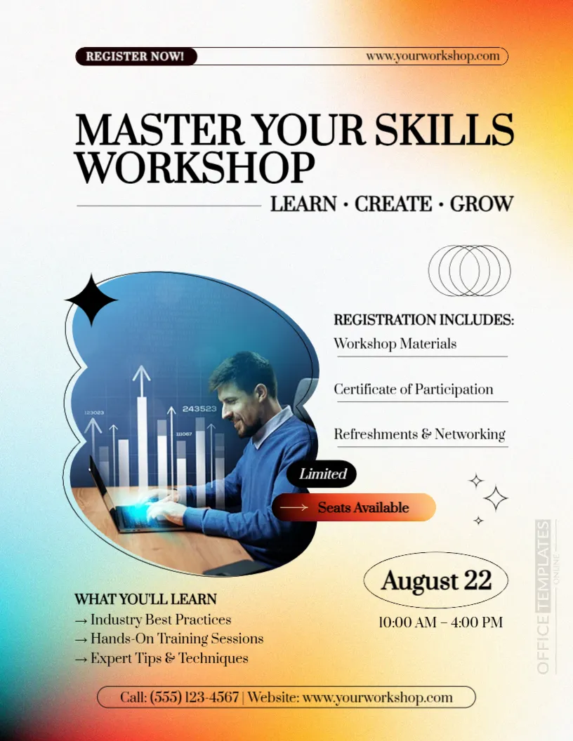 Workshop Flyer Template – Editable Training & Learning Event Flyer