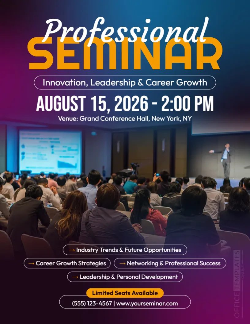 Seminar Flyer Template – Editable Professional Seminar Promotion Flyer