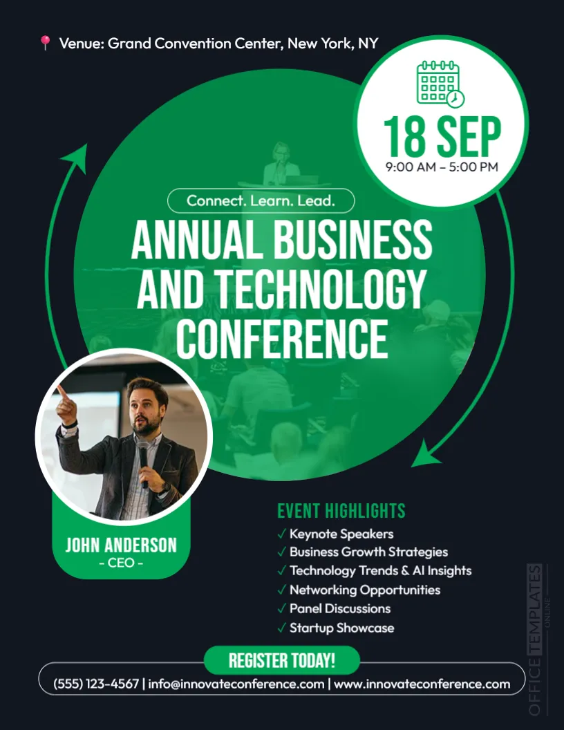 Conference Flyer Template – Editable Business Conference Flyer