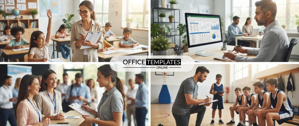Teachers, HR managers, event organizers, and business owners using attendance sheets