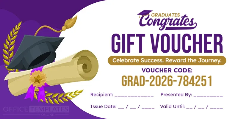 Graduate Celebration Gift Voucher Template – Editable & Printable Online