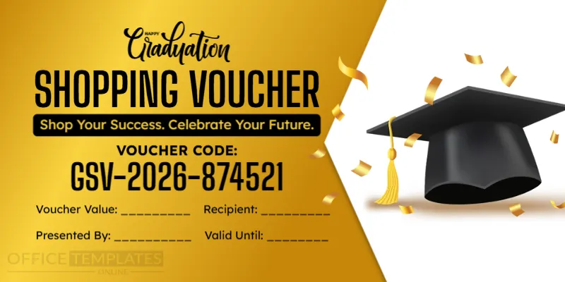 Graduation Shopping Voucher Template – Editable & Printable Online