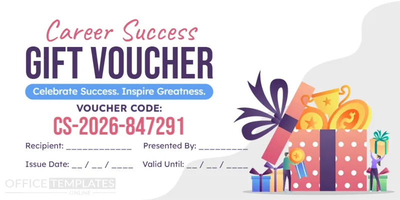 Career Success Gift Voucher Template – Editable & Printable Online