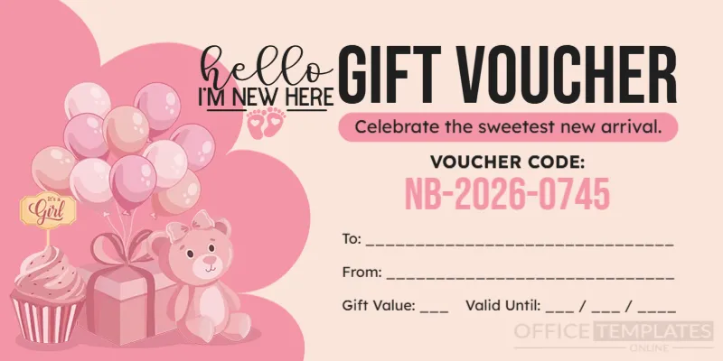 New Baby Gift Voucher Template – Editable & Printable Online