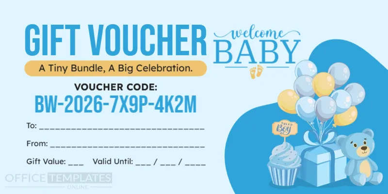 Baby Welcome Gift Voucher Template – Editable & Printable Online