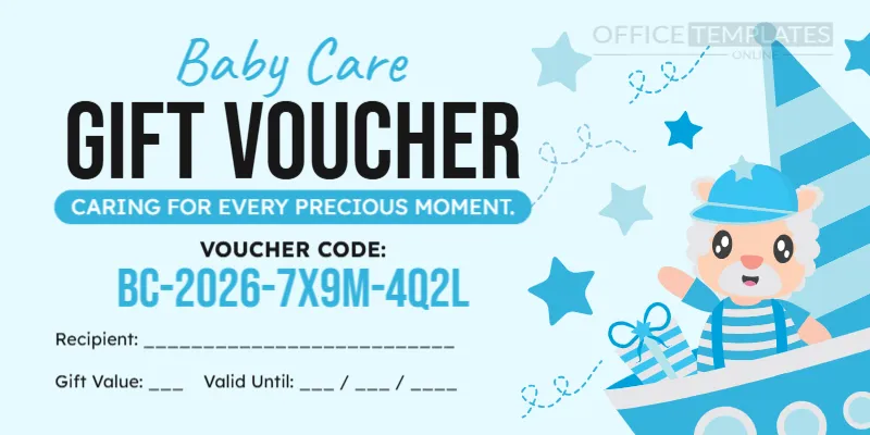 Baby Care Gift Voucher Template – Editable & Printable Gift Voucher