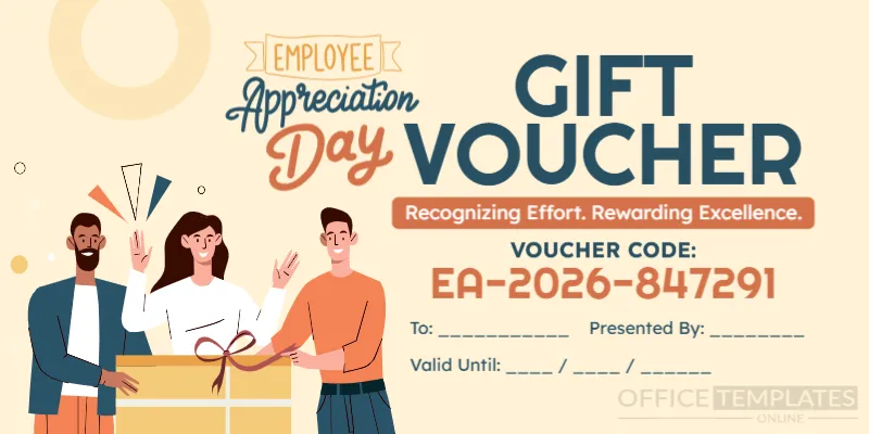 Employee Appreciation Gift Voucher Template – Editable & Printable Reward Voucher