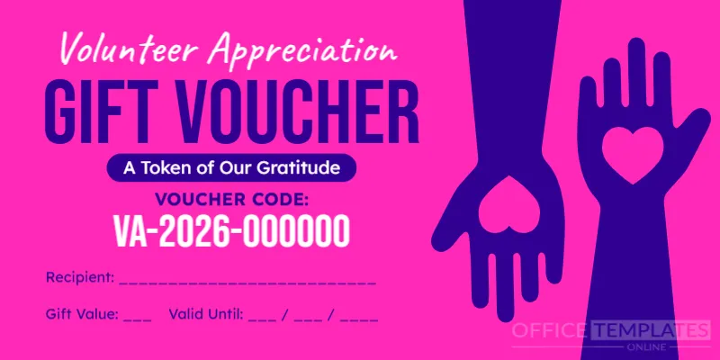 Volunteer Appreciation Voucher Template – Editable & Printable Appreciation Gift Voucher