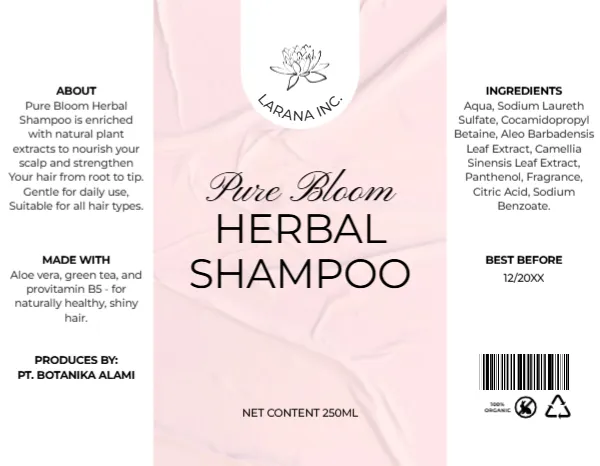 Shampoo Bottle Label Template