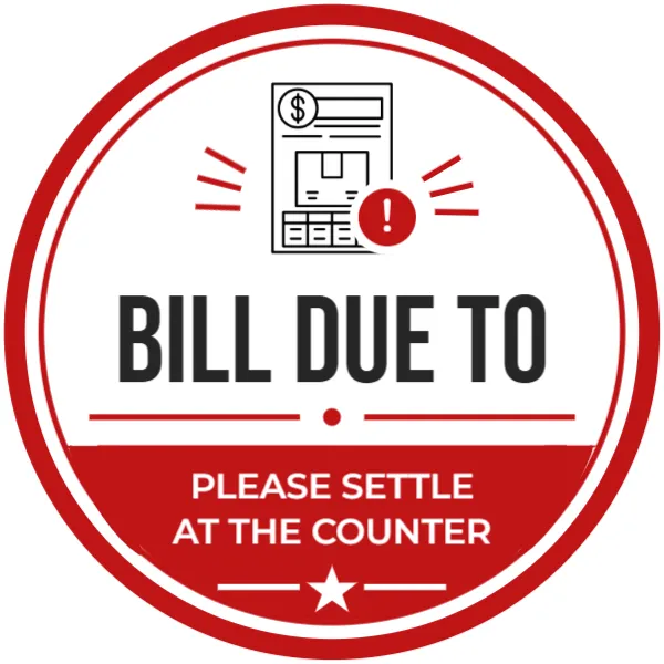 Bill Due To Sticker Template