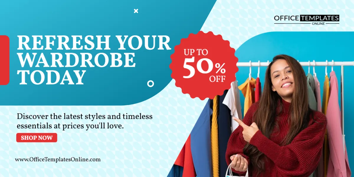 Refresh Your Wardrobe Today Promotion Banner Template