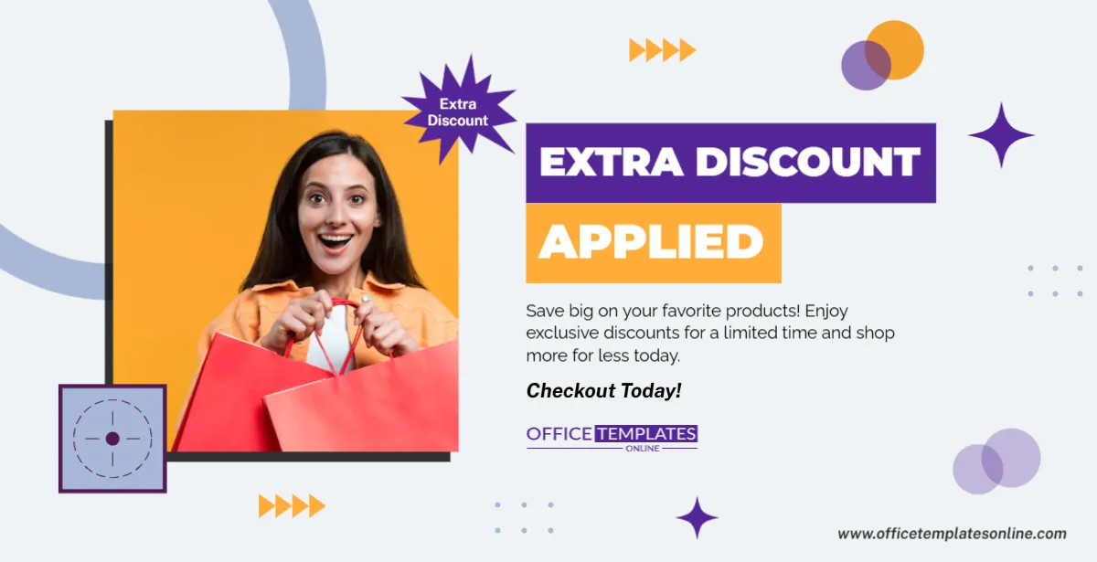 Extra Discount Applied At Checkout Today Banner Template
