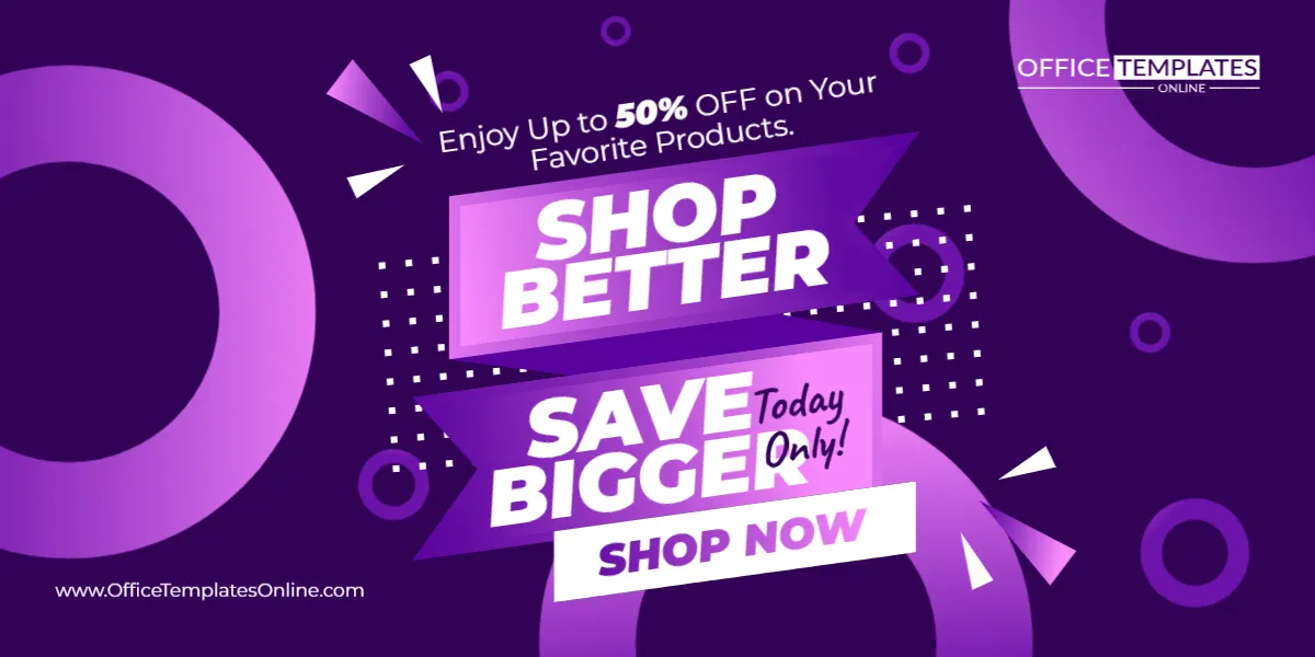 Shop Better Save Bigger Today Promotion Banner Template