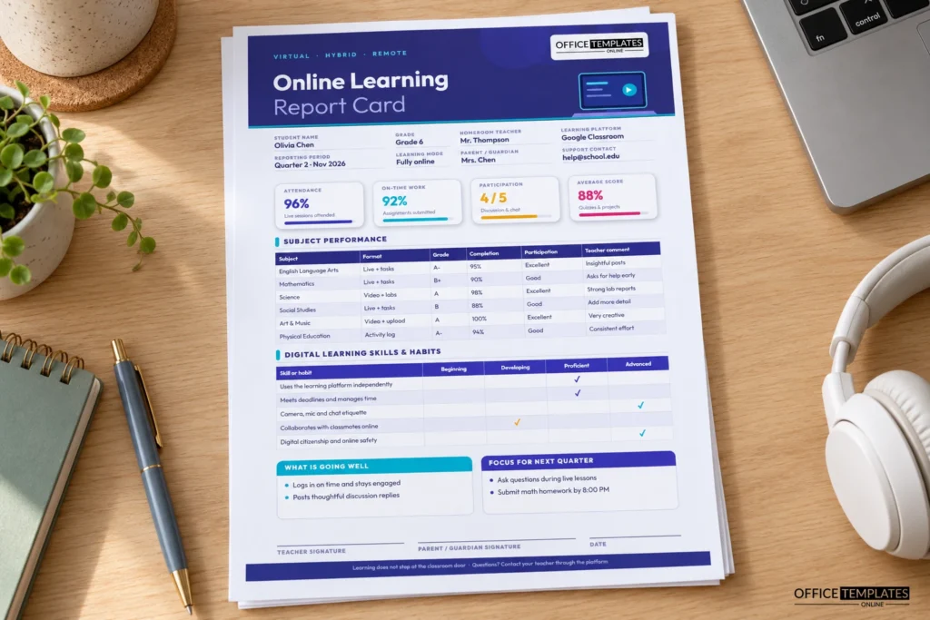 online-virtual-learning-report-card-template-editable-mockup