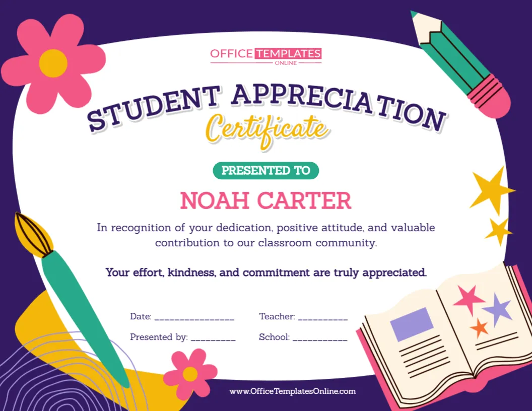 Student Appreciation Certificate Template – Customize Online